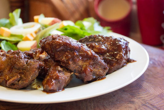 smoked riblets with salad